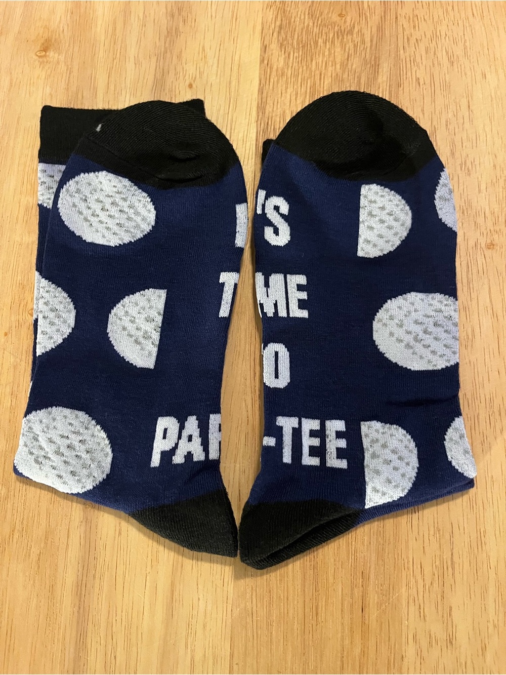 Men's Navy Golf Ball Novelty It’s Time To Par-Tee Crew Socks